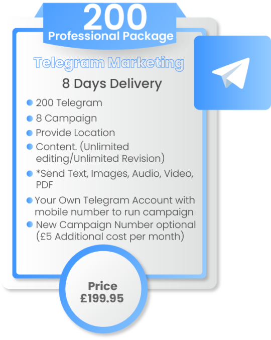 Telegram Marketing Professional Package